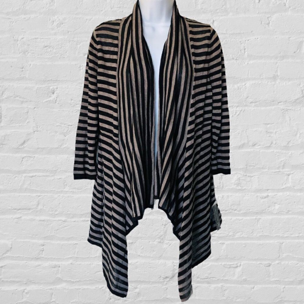 INC International Concepts Romantique Striped Open Drape Cardigan
